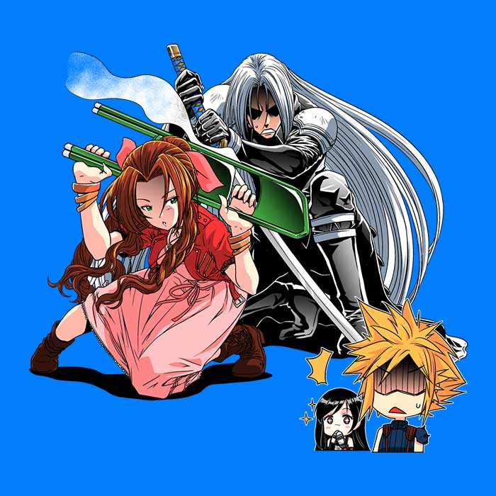 Aerith's Ultimate Weapon 3/4 Sleeve Raglan Style T-Shirt