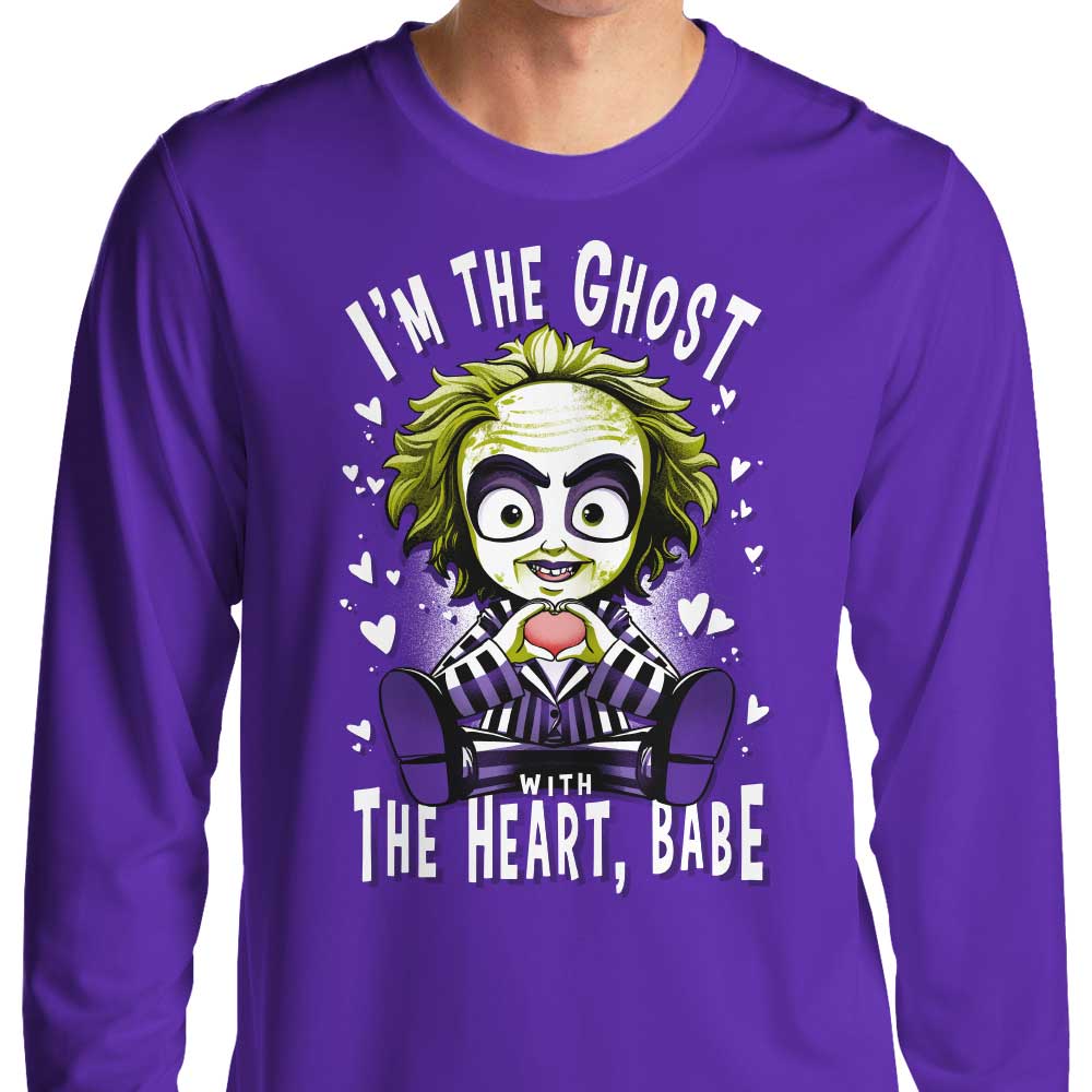 Alemaglia's The Ghost with the Heart Design Long Sleeve Crewneck T - Shirt for All Sizes