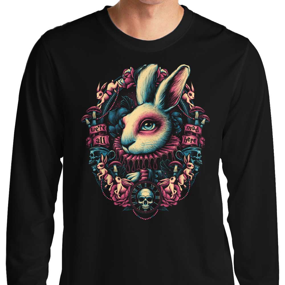 Long Sleeve 'Follow the White Rabbit' T-Shirt from Glitchygorilla