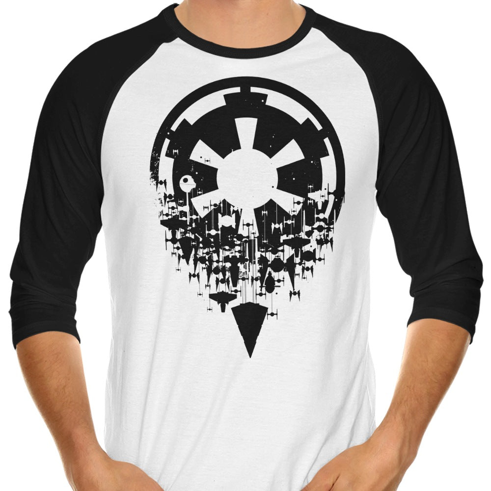 Alternative Fractured Empire Design 3/4 Sleeve Raglan Style T-Shirt