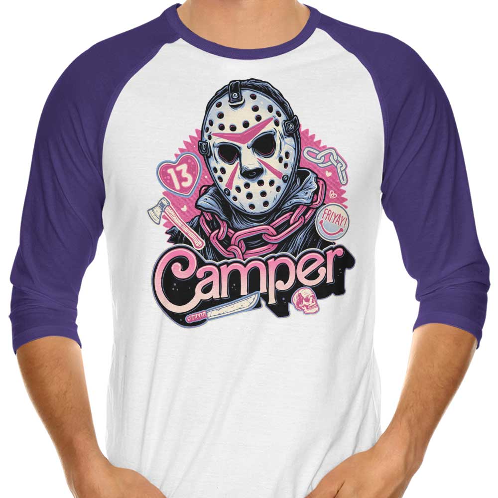 Momma Gorilla's 3/4 Sleeve Raglan T-Shirt with Camper Love Design