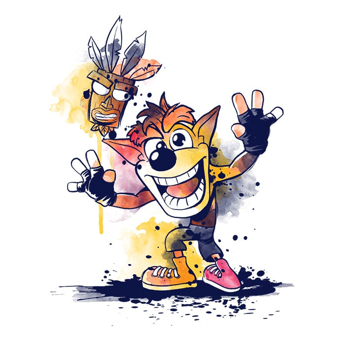Watercolor Bandicoot 3/4 Sleeve Raglan Style T-Shirt for Fashion Lovers