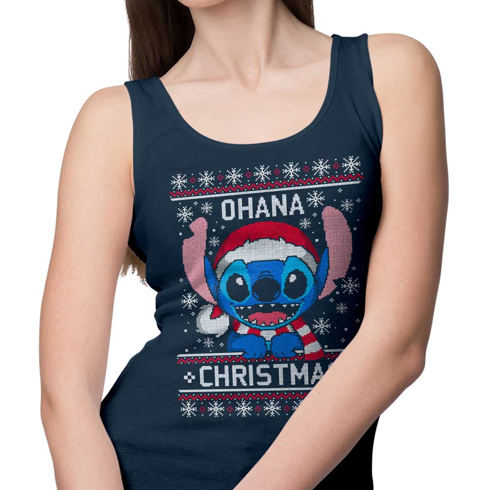 Ohana Christmas-themed Unisex and Women's Tank Tops for a Cozy Holiday