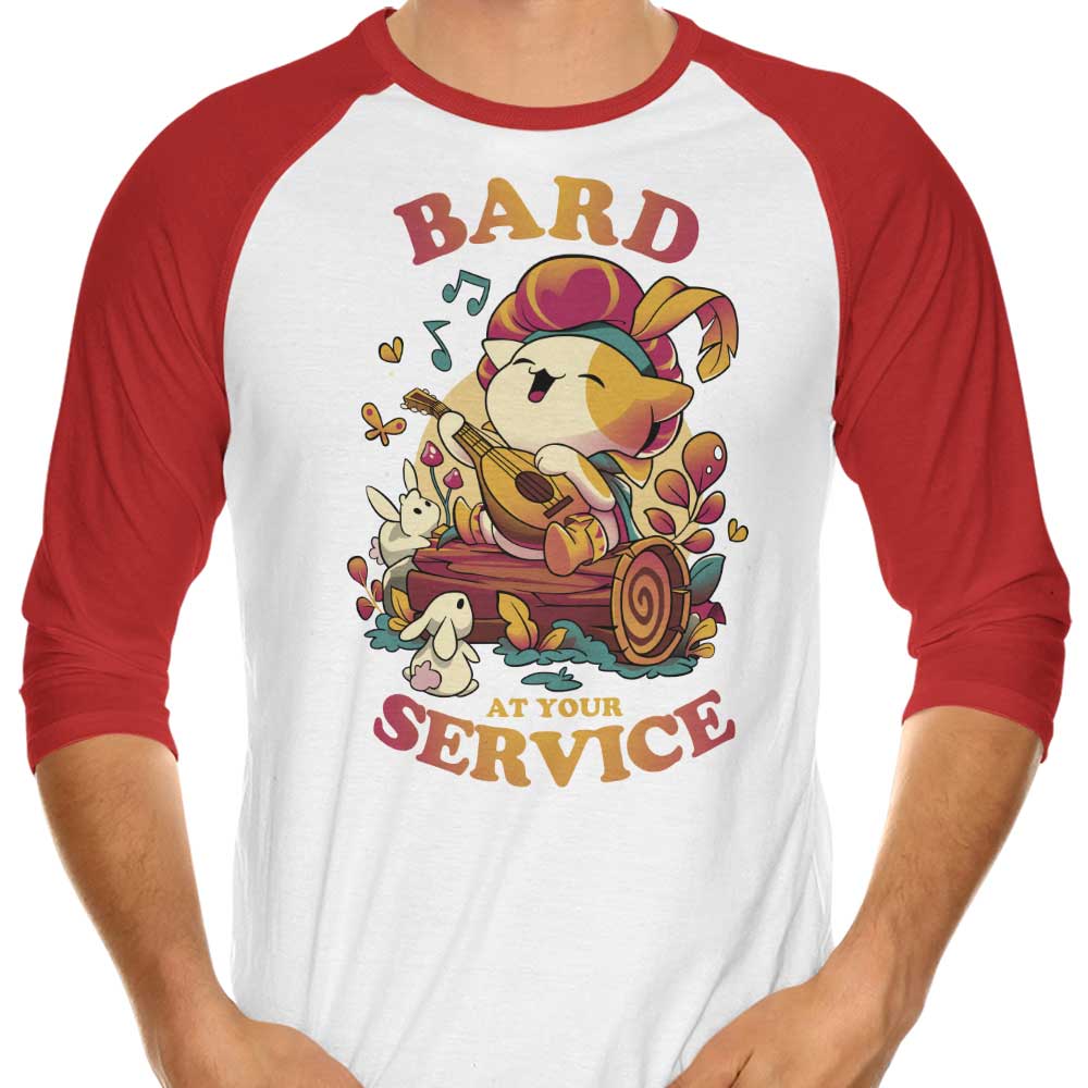 3/4 Sleeve Raglan Bard at Your Service T-Shirt for Casual Wear