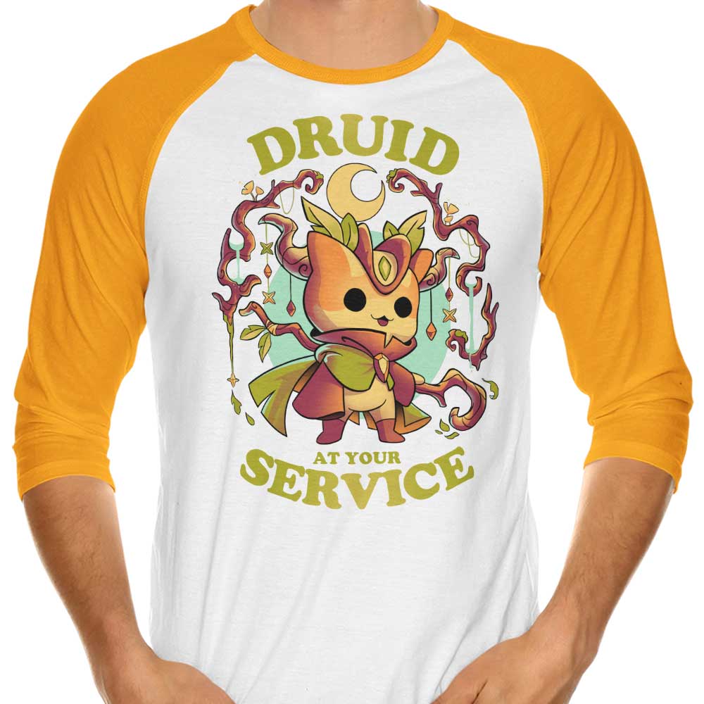 3/4 Sleeve Raglan T-Shirt - Druid at Your Service, Exclusive from Snouleaf