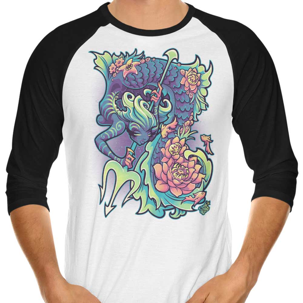 Jehsee Pisces 3/4 Sleeve Raglan Stylish T-Shirt