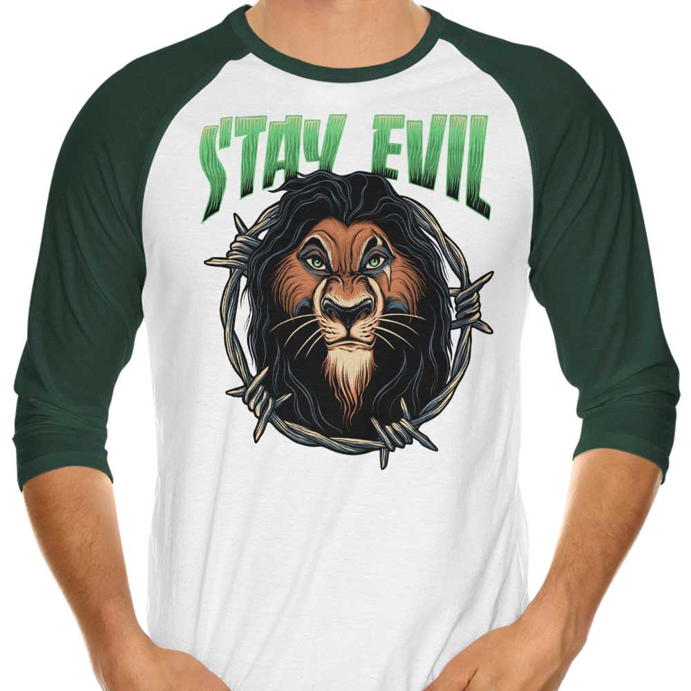 Stay Evil 3/4 Sleeve Raglan Stylish T-Shirt for Trendy Wear