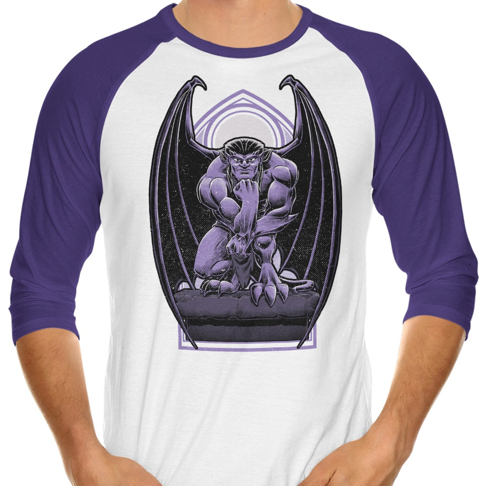 Unique Gargoyle Statue 3/4 Sleeve Raglan T-Shirt from Studio Mootant