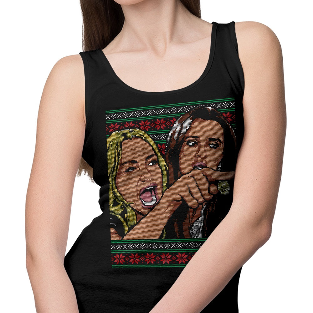 Ladies Yelling Fashionable Sweater Style Tank Top for Women