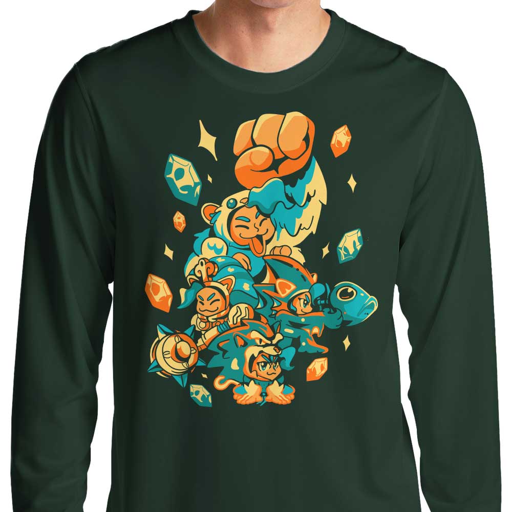Super Strong Cat Fighter Long - Sleeve Crewneck T - Shirt