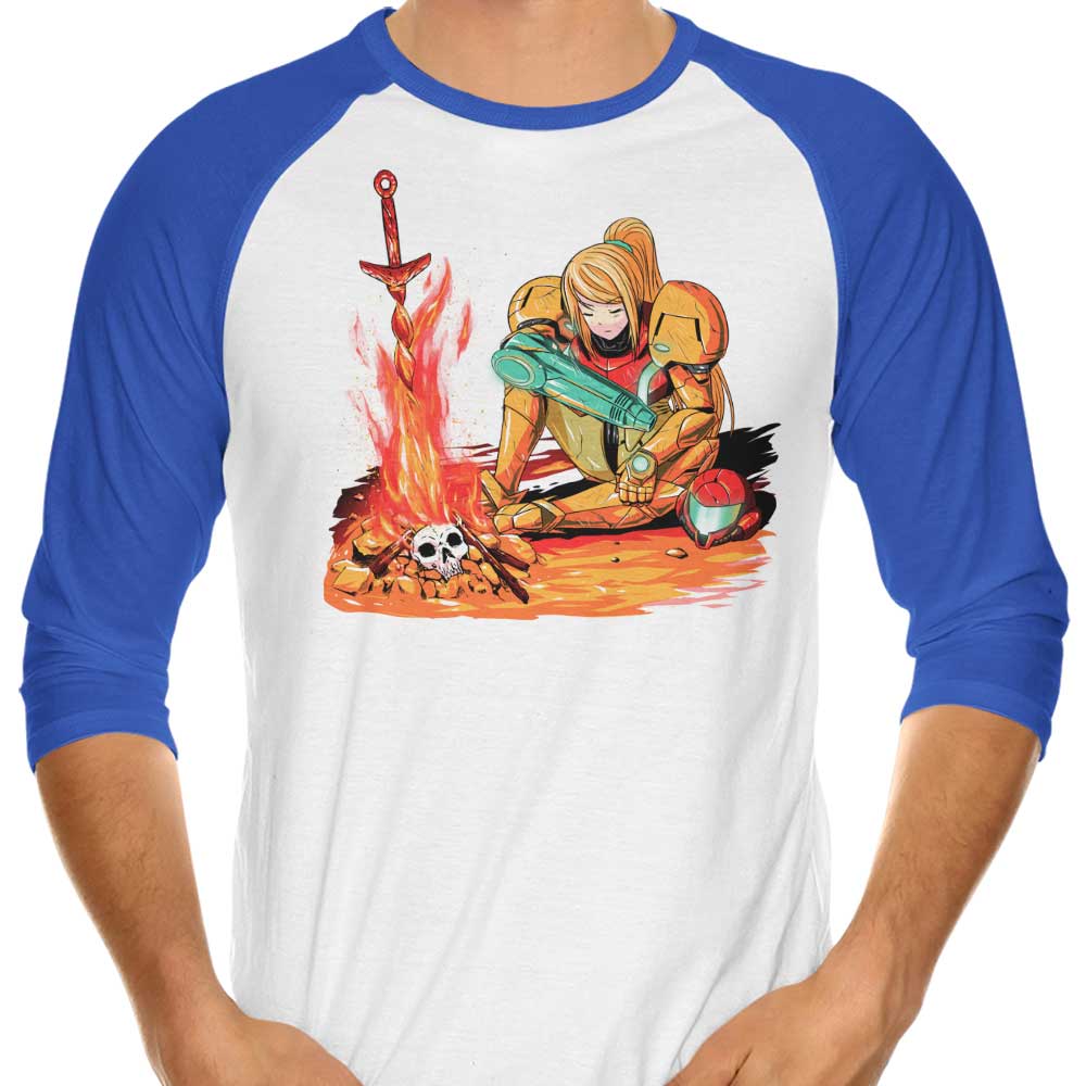Dark Samus-themed Three - Quarter Sleeve Raglan Style T - Shirt for Fashion Lovers