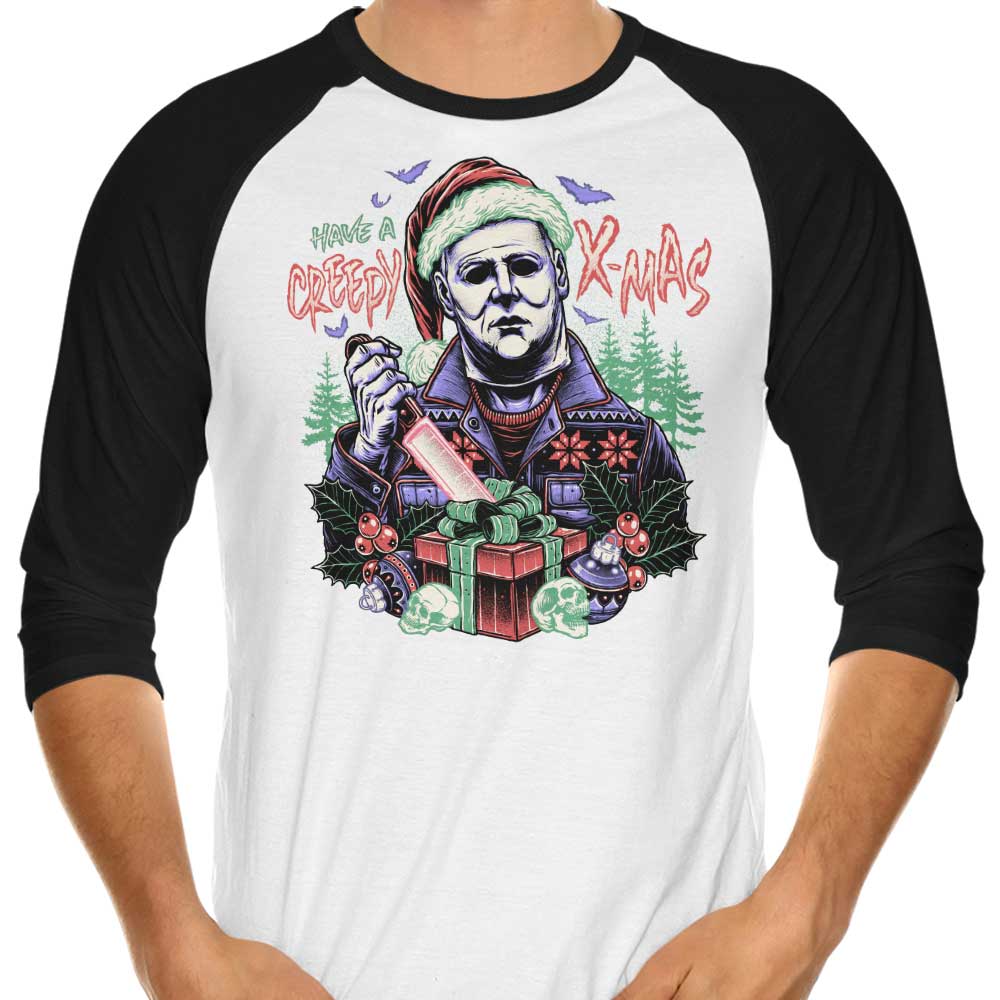 Spooky Christmas 3/4 Sleeve Raglan T-Shirt by Momma Gorilla