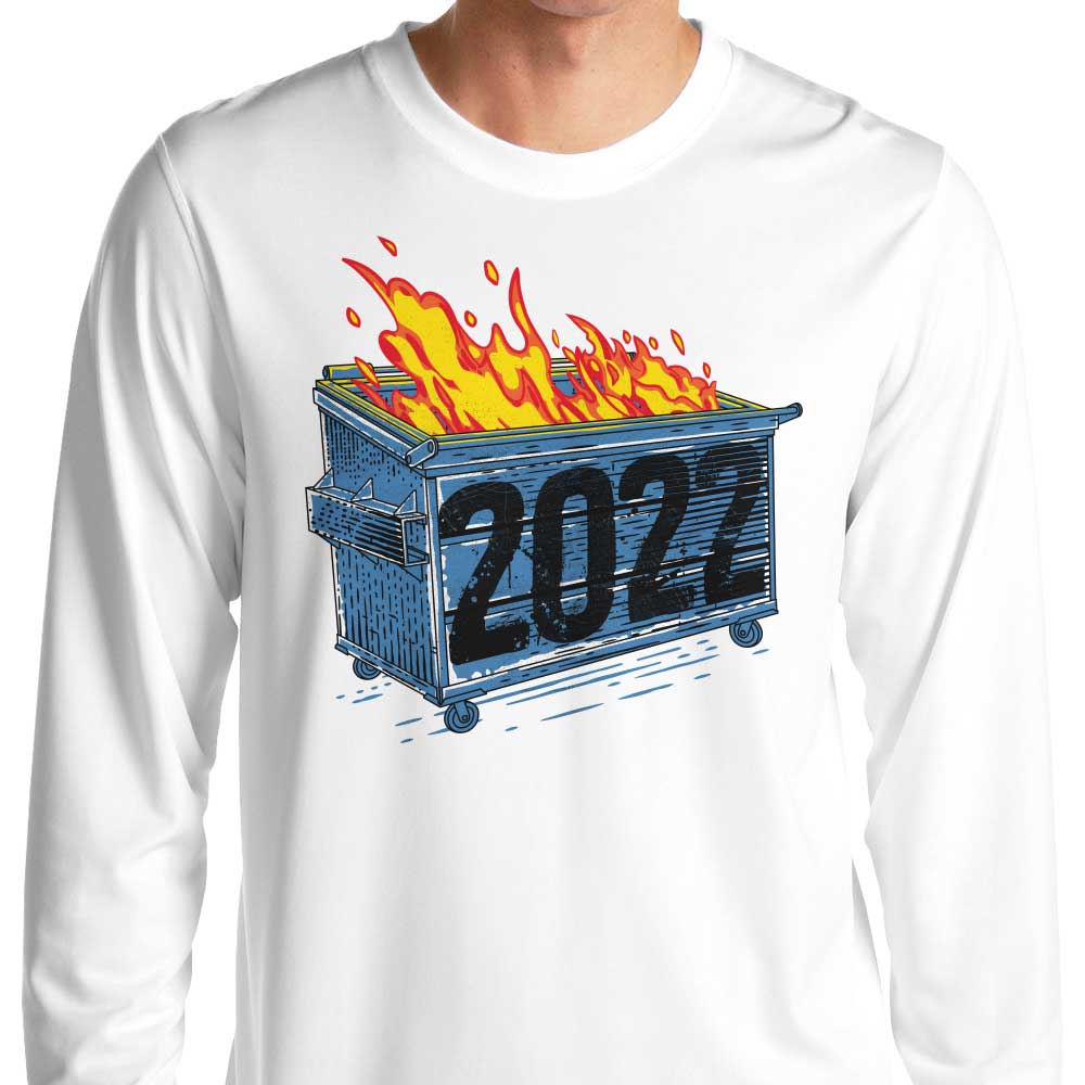 2022 Dumpster Fire Design Long Sleeve Crewneck T - Shirt
