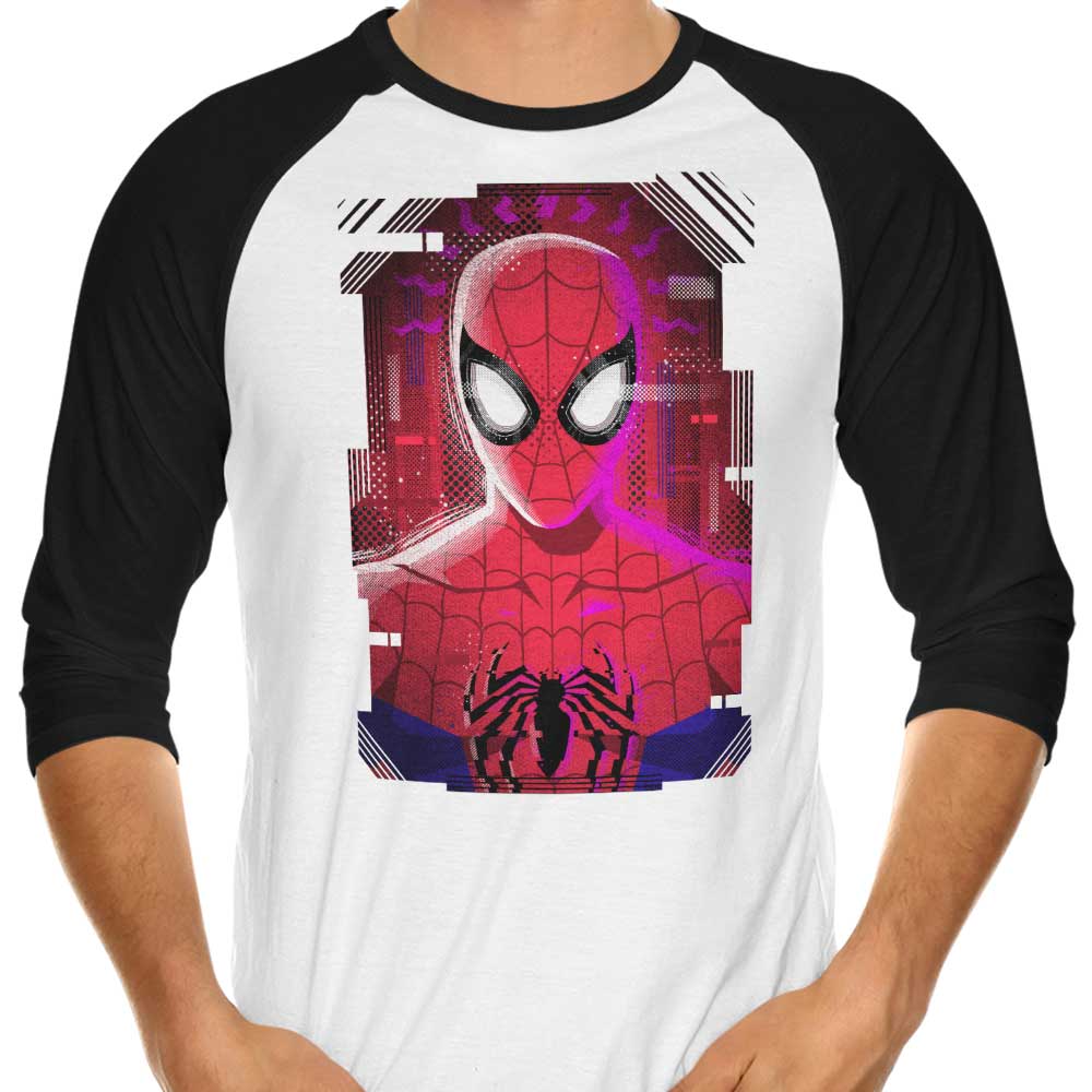 Glitched Parker Style Three - Quarter Sleeve Raglan Men's T - Shirt