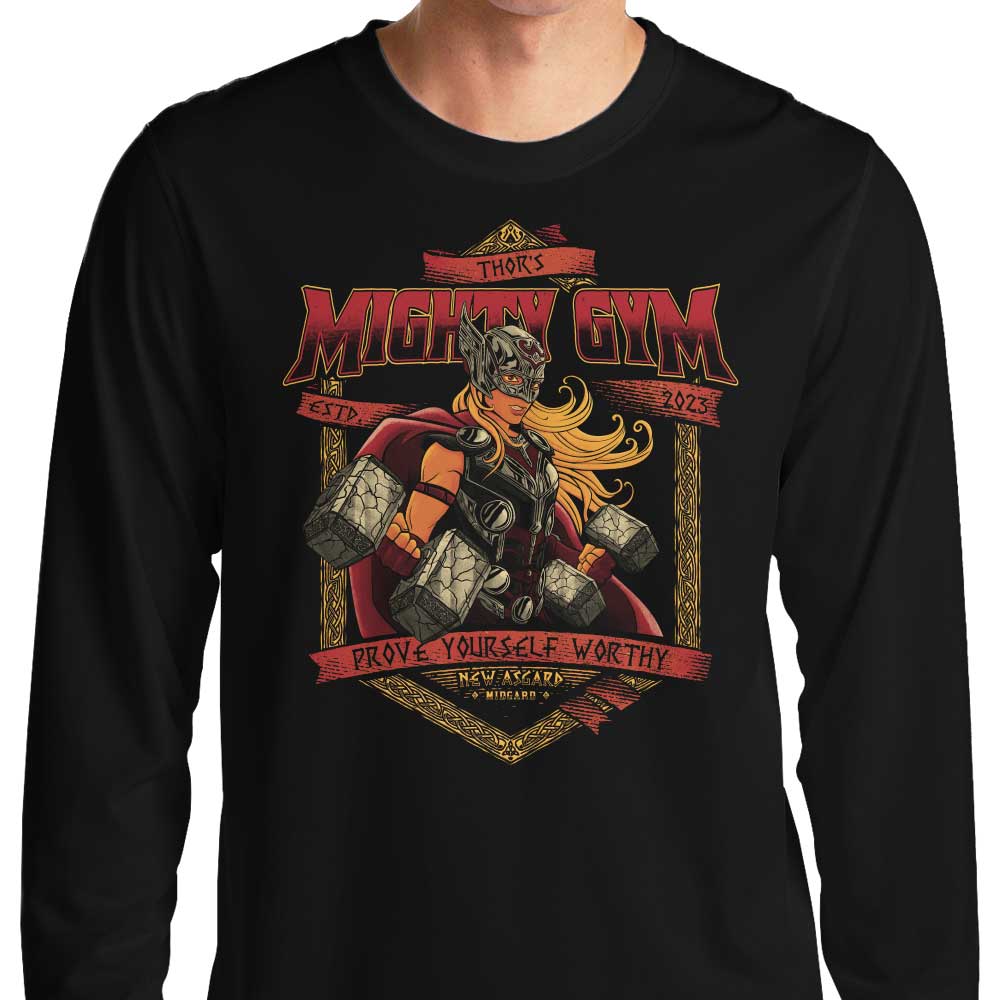 Mighty Gym Premium Long Sleeve Crewneck T - Shirt for Fitness Enthusiasts
