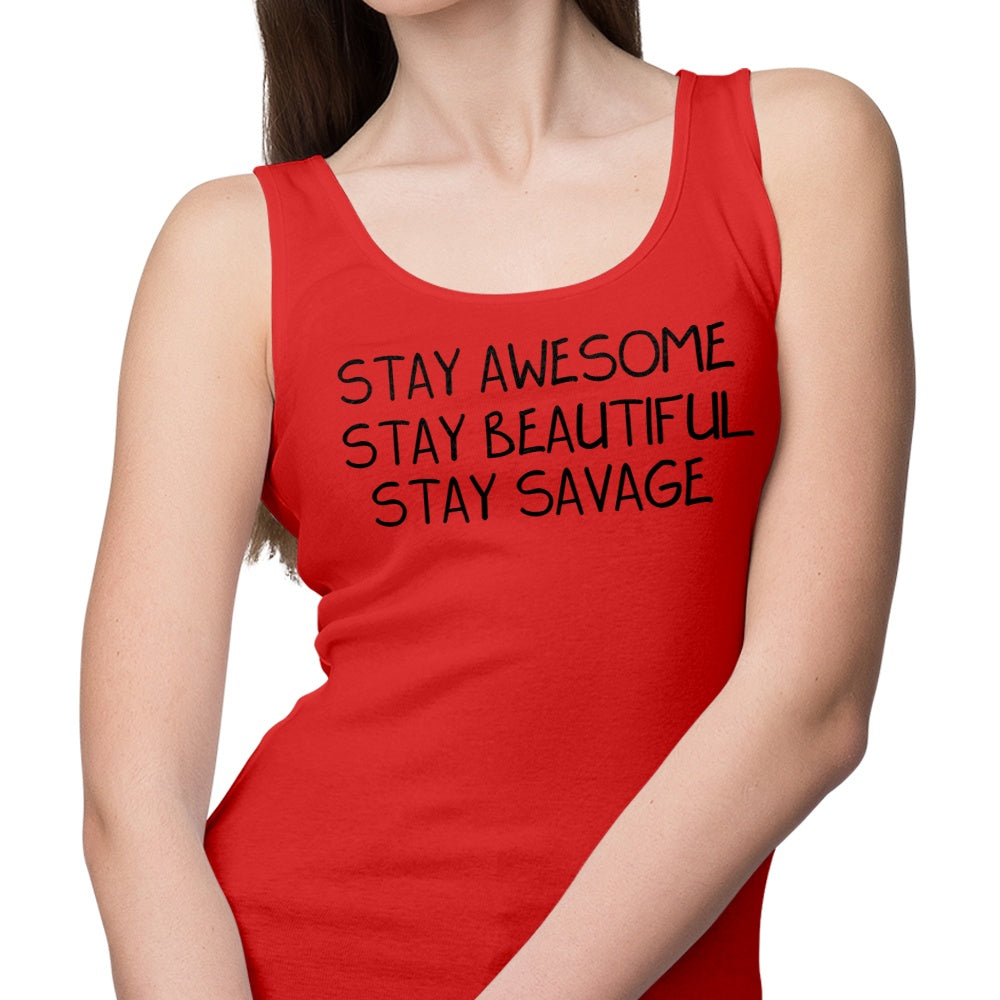 MissClick's Comfortable and Lightweight 'Stay Savage' Tank Tops for Men and Women