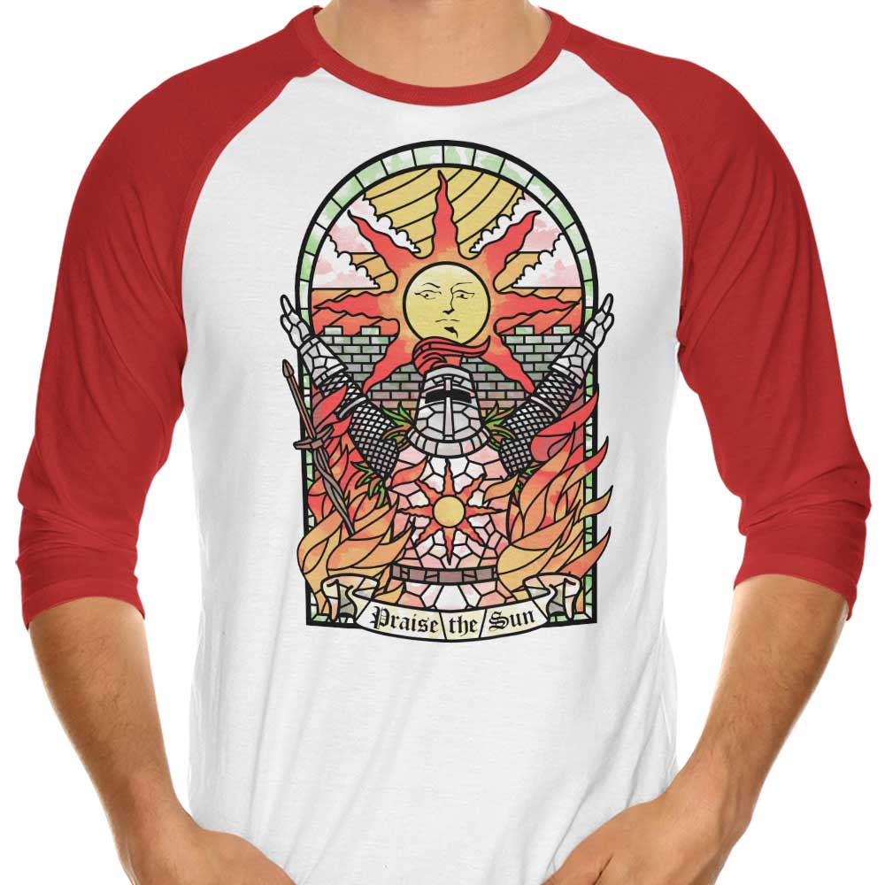 3/4 Sleeve Raglan T-Shirt - 'Church of the Sun' by AutoSave