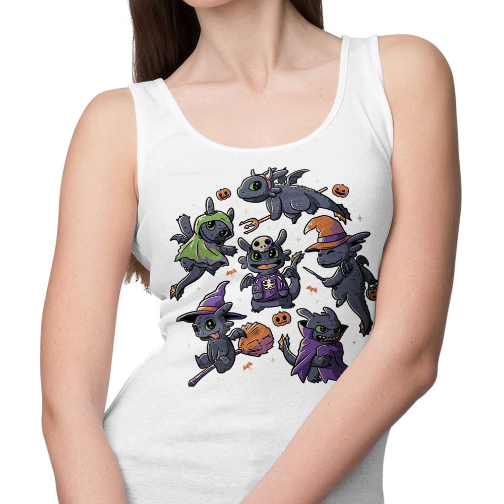 Halloween-themed Dragon Print Tank Tops for Men and Women