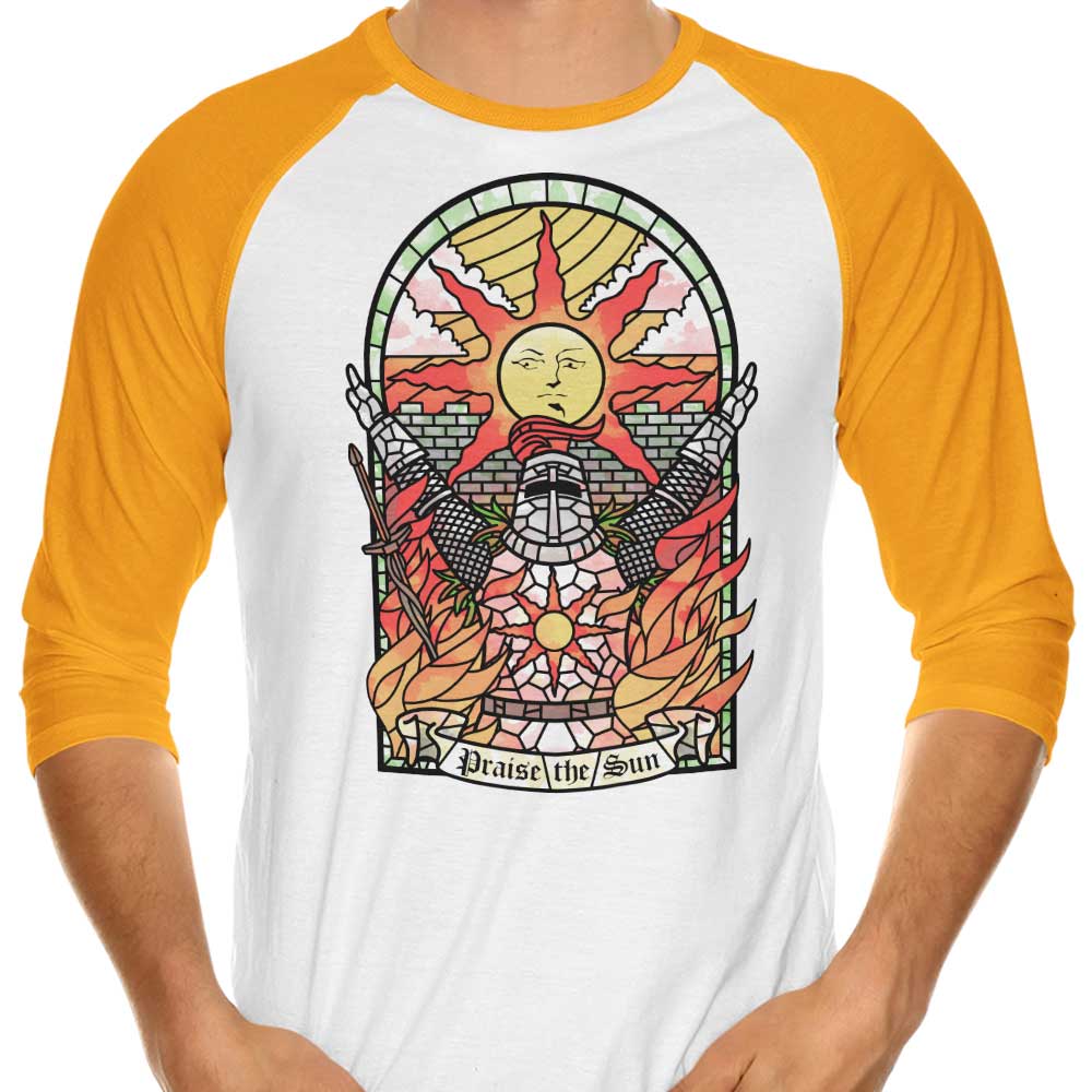3/4 Sleeve Raglan T-Shirt - 'Church of the Sun' by AutoSave
