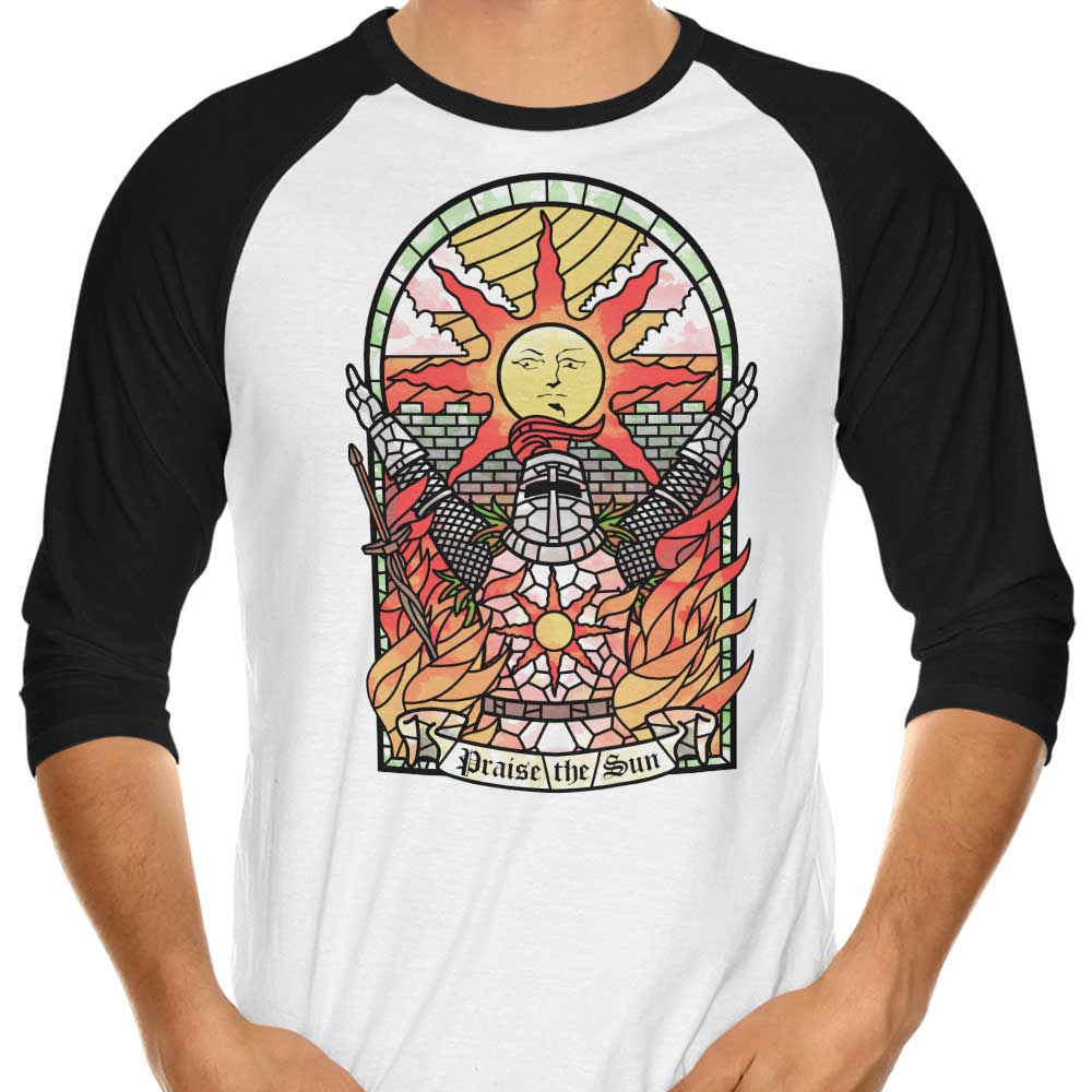 3/4 Sleeve Raglan T-Shirt - 'Church of the Sun' by AutoSave