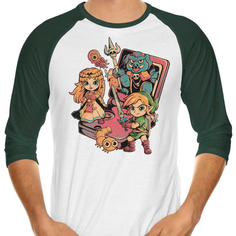 Arigatees' Stylish Brave Game Boy 3/4 Sleeve Raglan Casual T-Shirt for Fashion Lovers