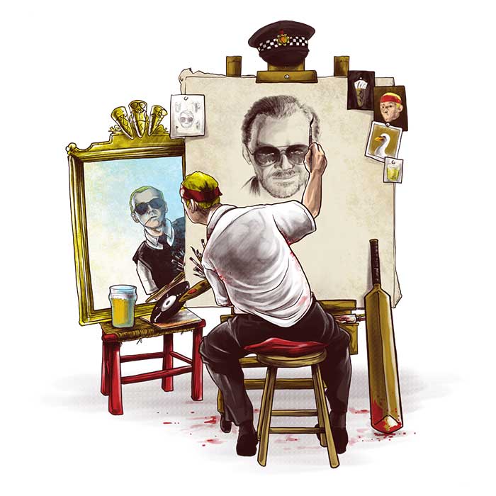 Alberto Arni's Triple Cornetto Portrait 3/4 Sleeve Raglan Stylish T-Shirt