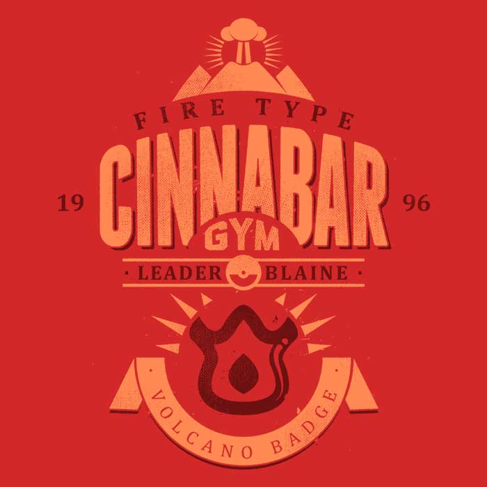 3/4 Sleeve Raglan T-Shirt Featuring Cinnabar Island Gym Design