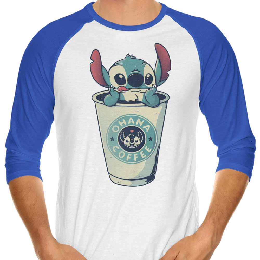 Ohana Coffee Three - Quarter Sleeve Raglan Style T - Shirt for Casual Wear