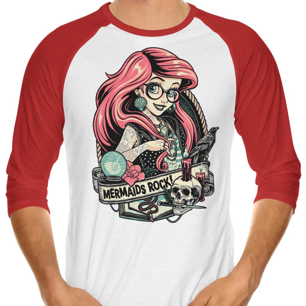 Mermaid's Rock Three - Quarter Sleeve Raglan Style T - Shirt for Casual Wear