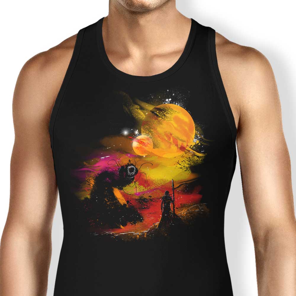 Kharmazero's Comfortable Arrakis Sunset Tank Tops for Men and Women