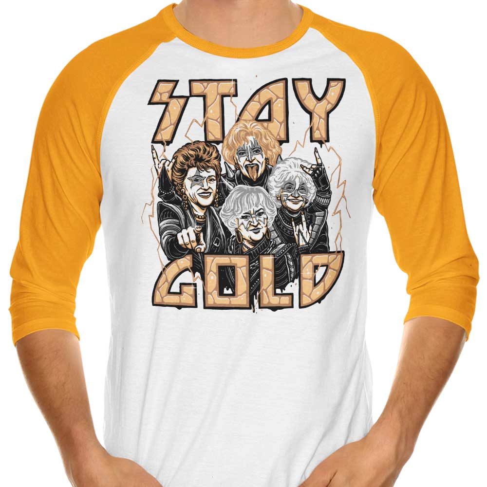 Stay Gold Three - Quarter Sleeve Raglan Style T - Shirt for Casual Wear