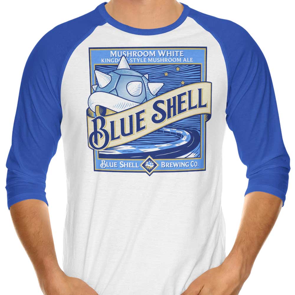 Stylish Blue 3/4 Sleeve Raglan T-Shirt by Kinda Creative