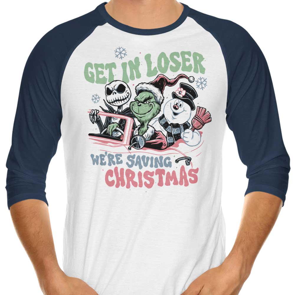 Momma Gorilla's Christmas-themed 3/4 Sleeve Raglan T-Shirt