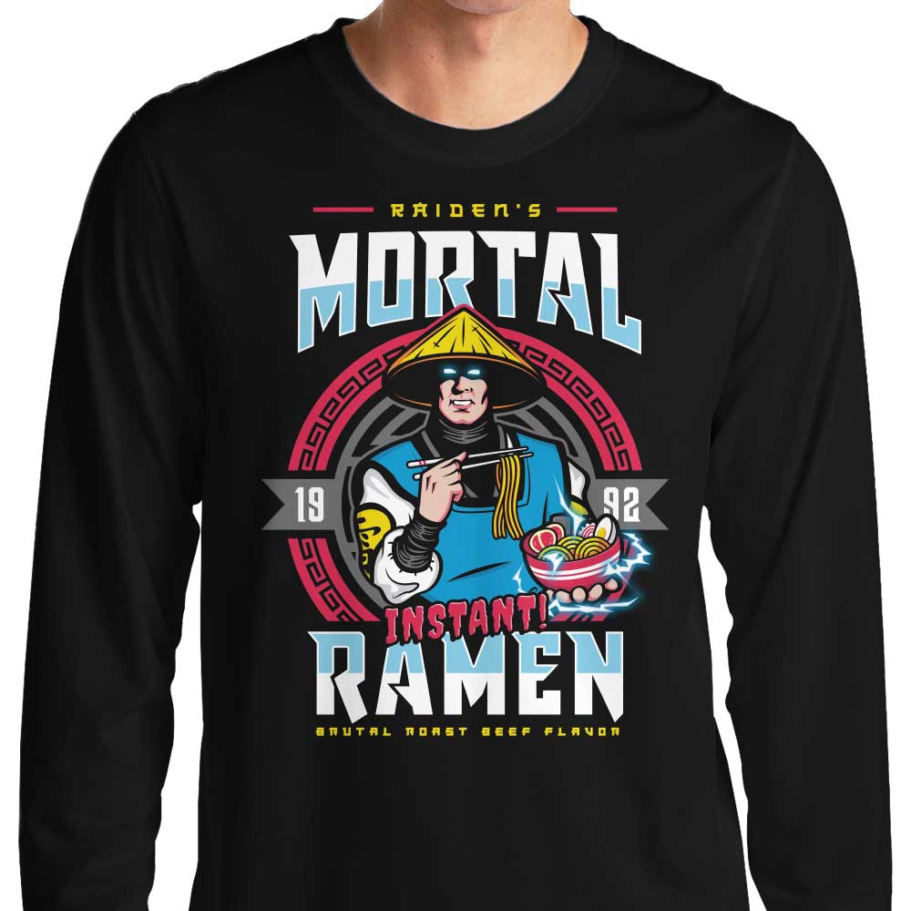 Olipop's Mortal Ramen Long - Sleeve Crewneck T - Shirt in S - 4XL Sizes