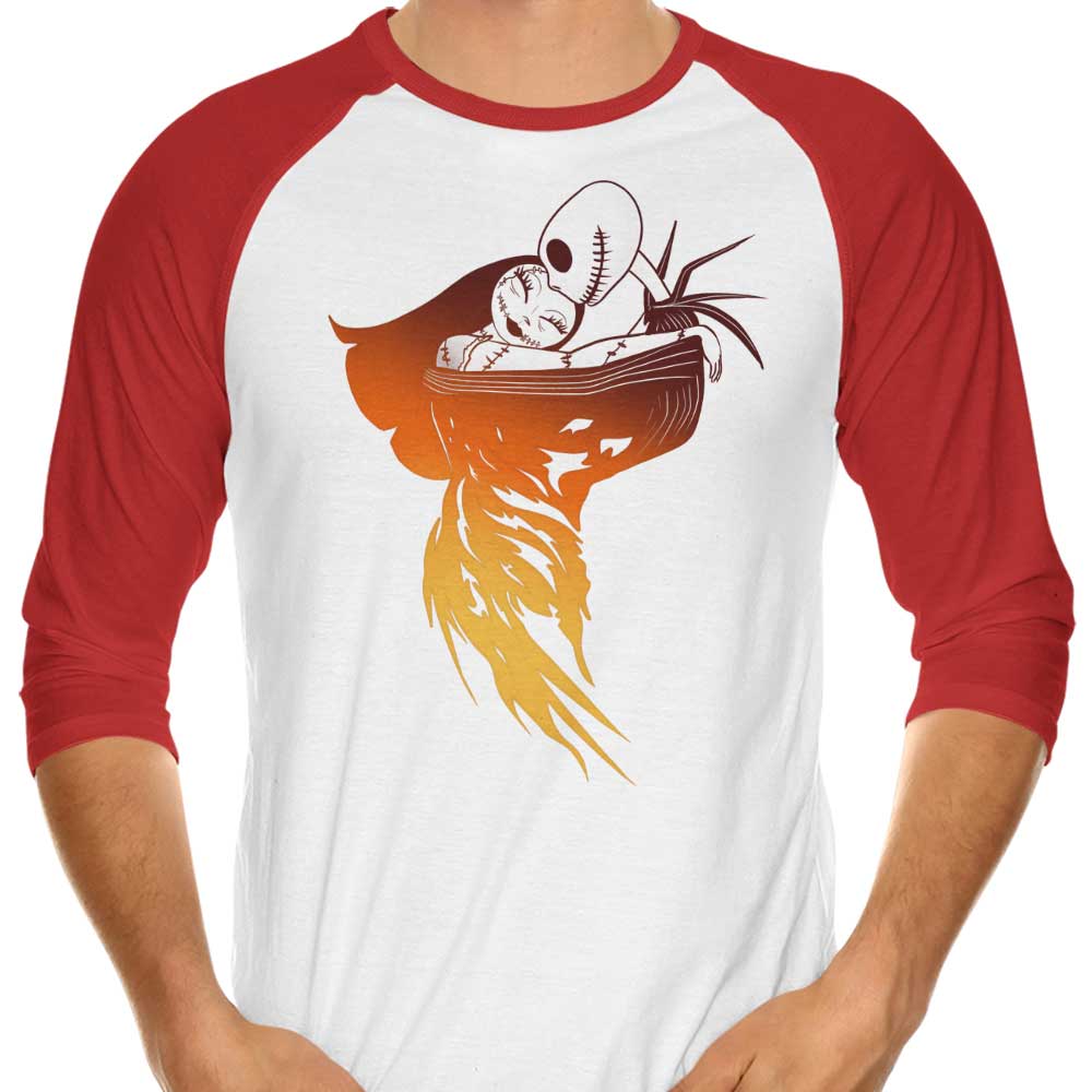 MarianoSan's 3/4 Sleeve Raglan T-Shirt with Death Love Design