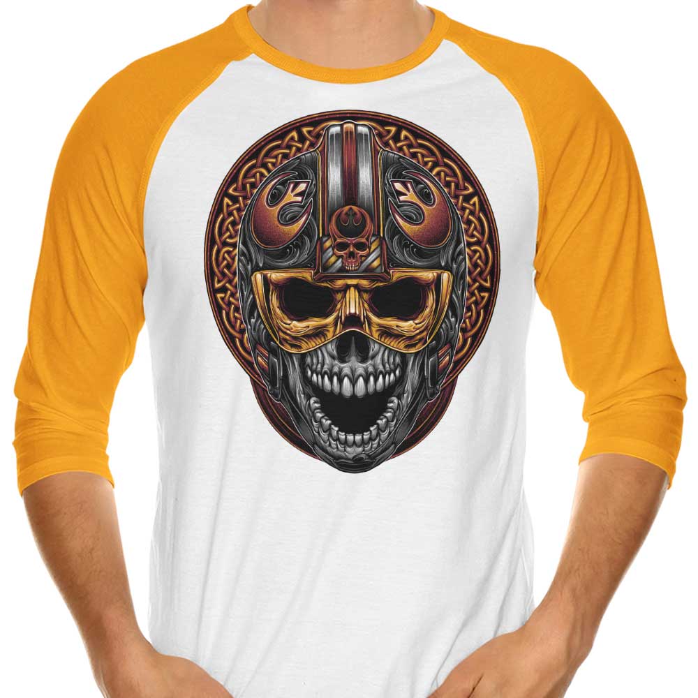 Cool Rebel Skull 3/4 Sleeve Raglan Style T-Shirt