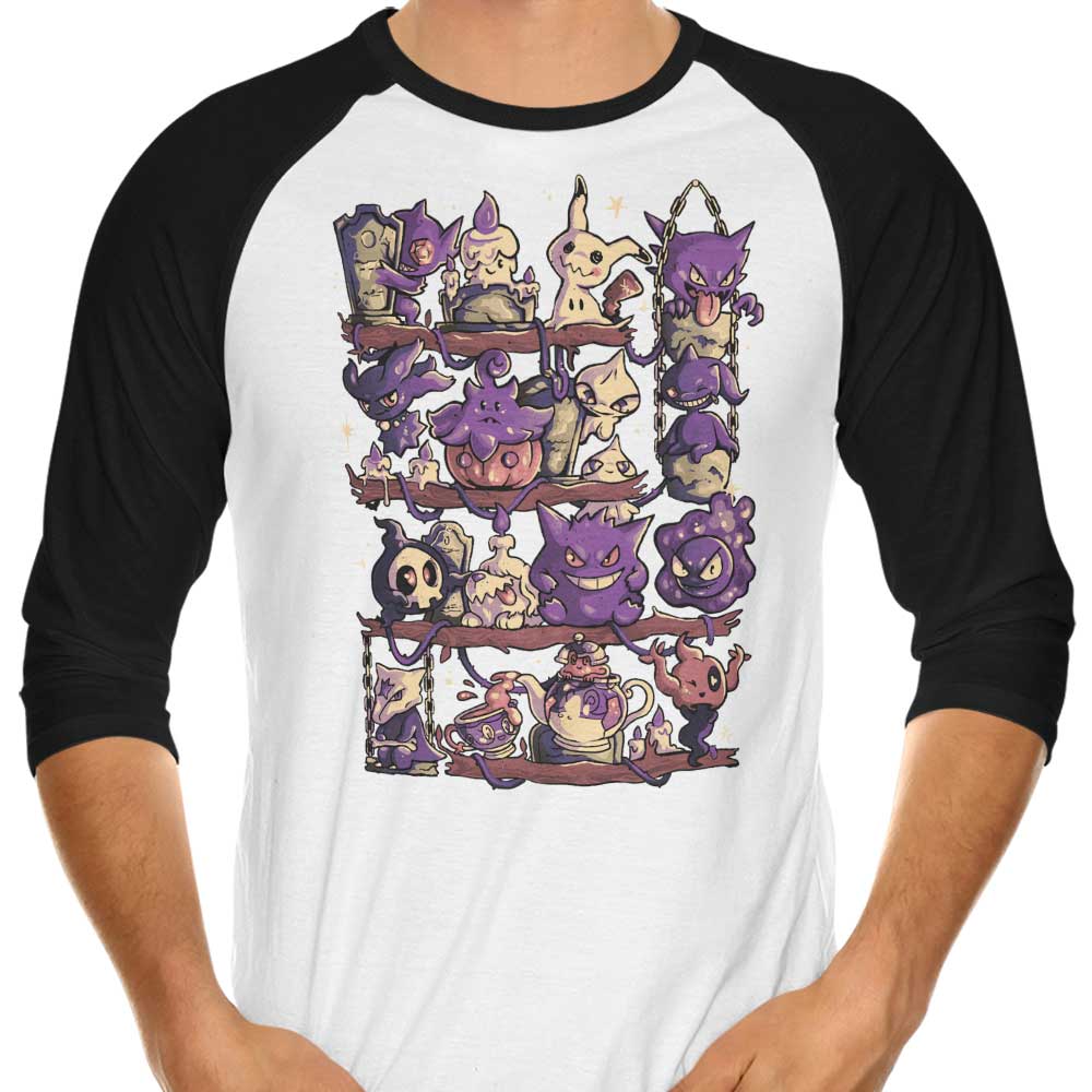 Arigatees Ghost Shelf 3/4 Sleeve Stylish Raglan T-Shirt