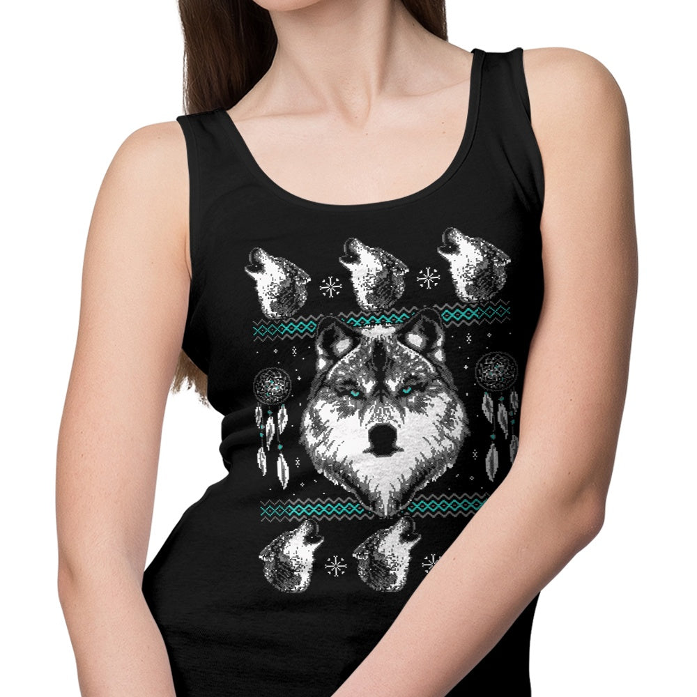Cozy Merry Wolfmas Tank Tops for Men and Women