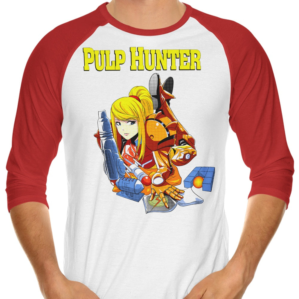 Pulp Hunter 3/4 Sleeve Raglan Style Men's T-Shirt by Coinbox Tees