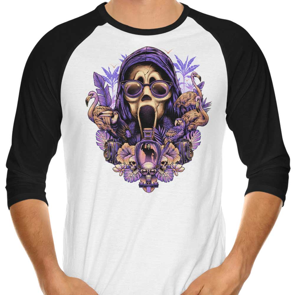 Tropical Ghost 3/4 Sleeve Raglan Stylish T-Shirt