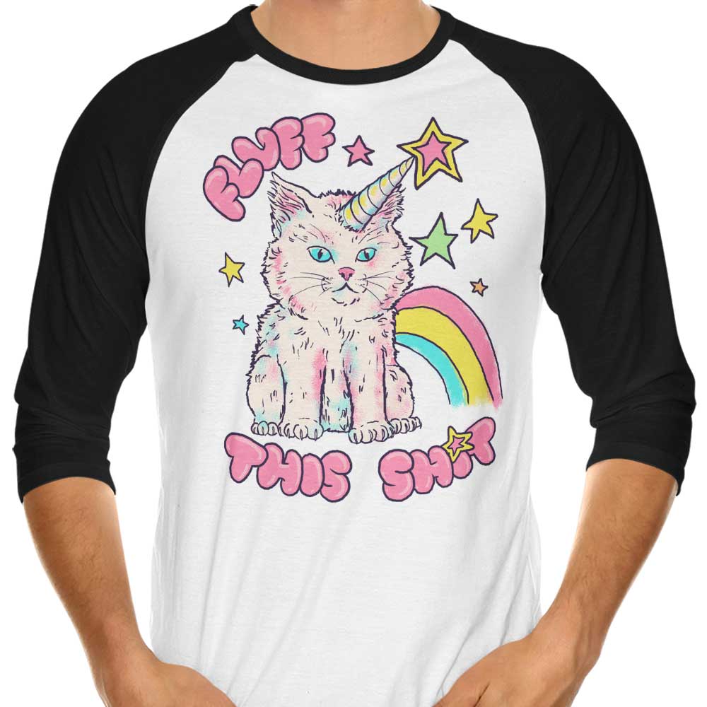 Fluffy 'Fluff This' 3/4 Sleeve Raglan Style T-Shirt for Fashion Lovers