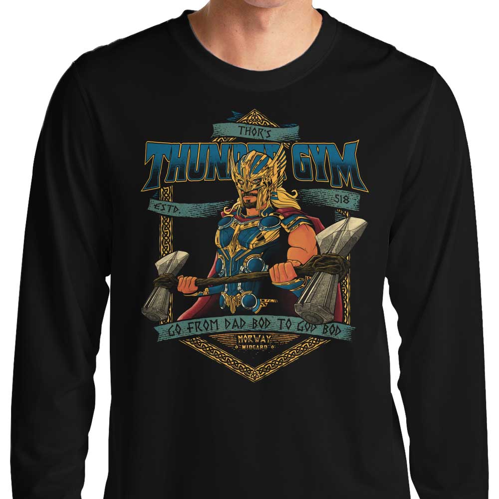 Teesgeex Thunder Gym Long Sleeve Comfortable Crewneck T-Shirt