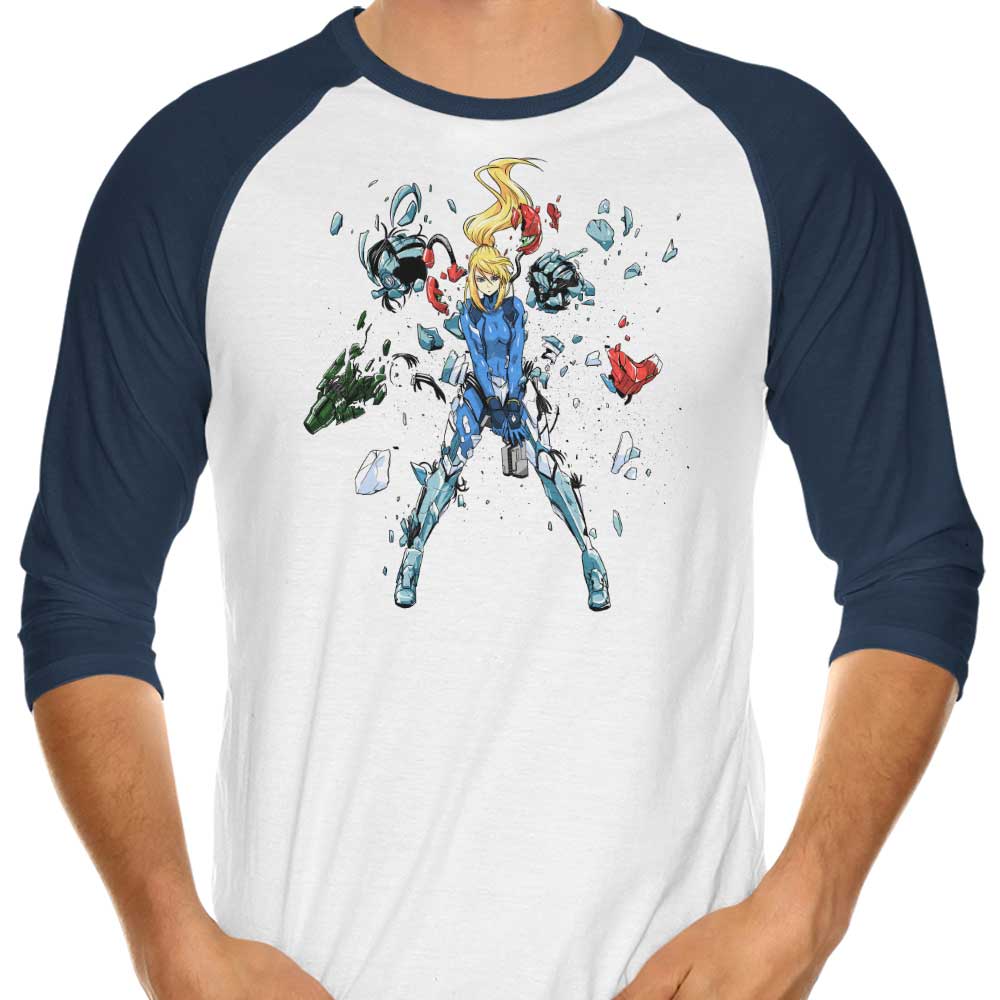 Shattered Style 3/4 Sleeve Raglan Casual T-Shirt