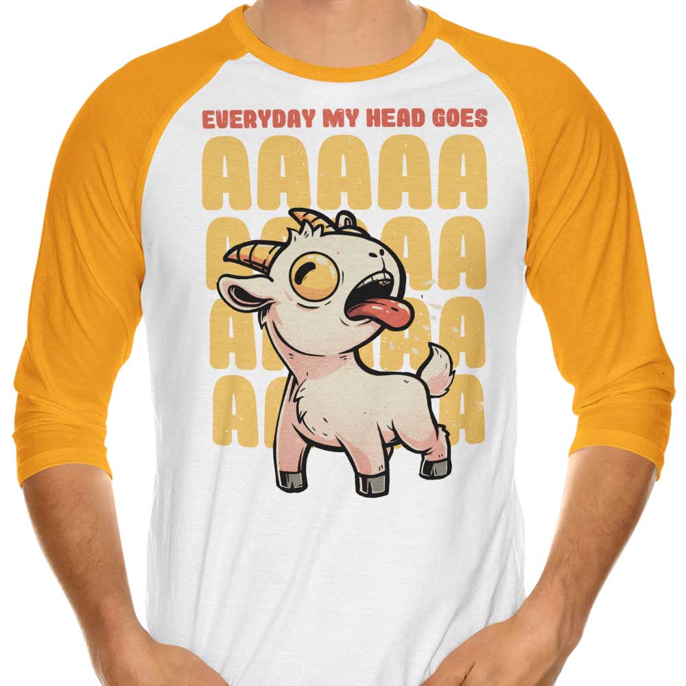 Edu.ely's 3/4 Sleeve Raglan T-Shirt - 'My Head Goes'