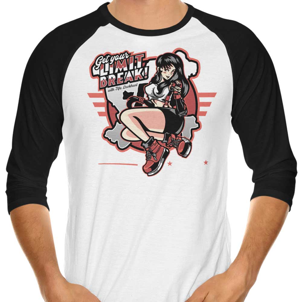 Get Your Limit Break - Stylish 3/4 Sleeve Raglan Demonigote T-Shirt for Fashion Lovers