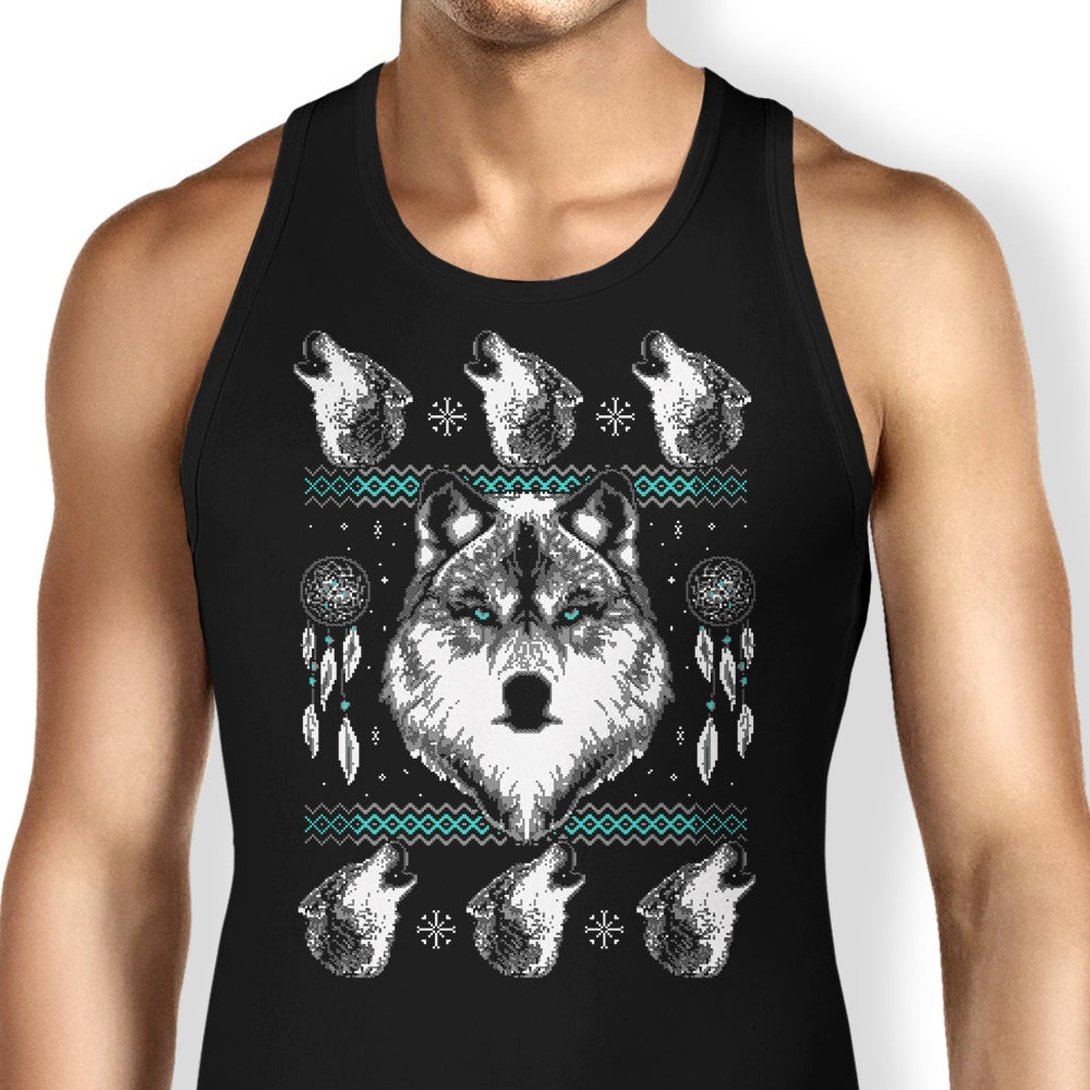 Cozy Merry Wolfmas Tank Tops for Men and Women