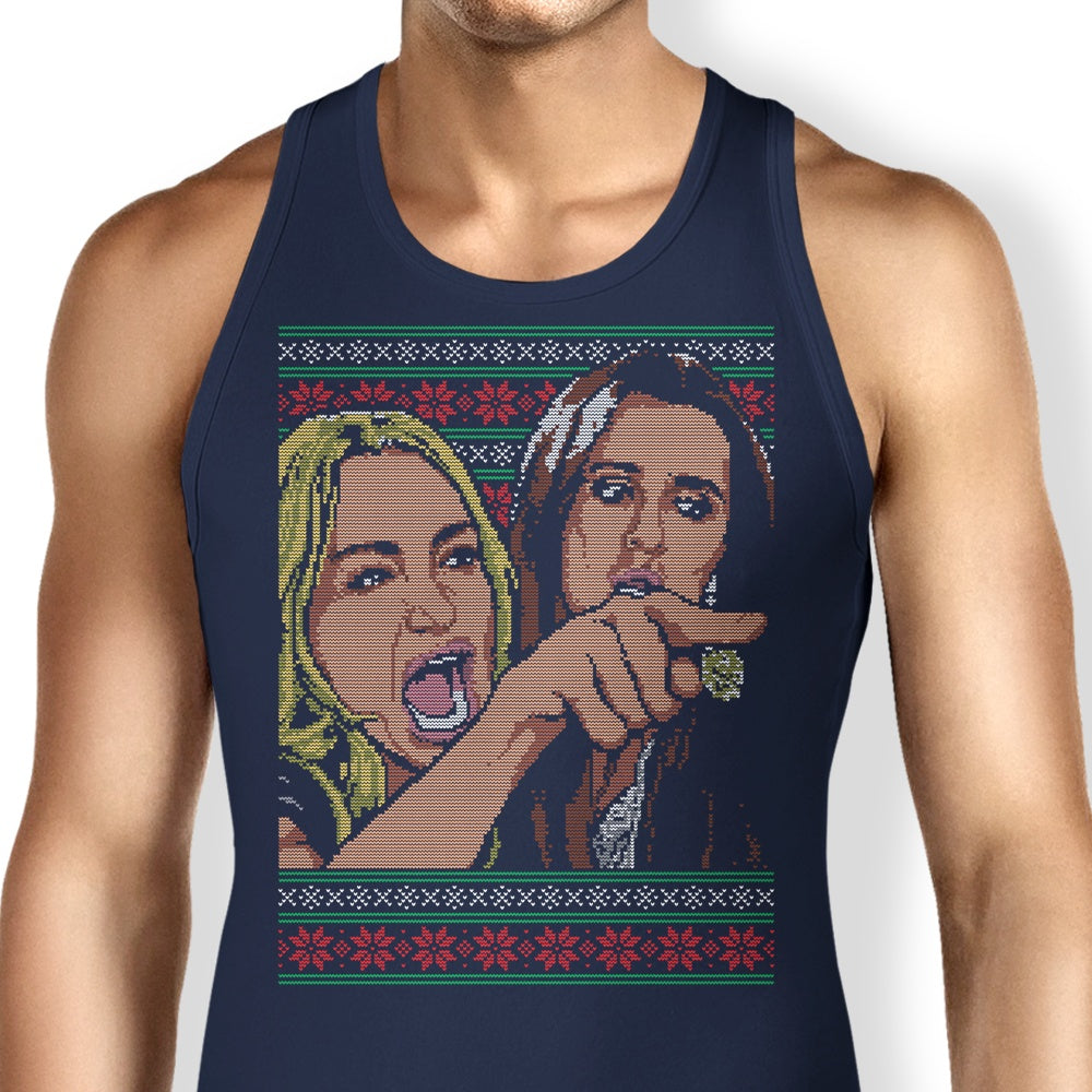 Ladies Yelling Fashionable Sweater Style Tank Top for Women
