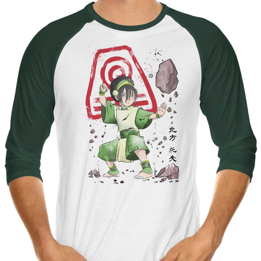 Dr. Monekers' Earth Kingdom Power 3/4 Sleeve Raglan Stylish T-Shirt