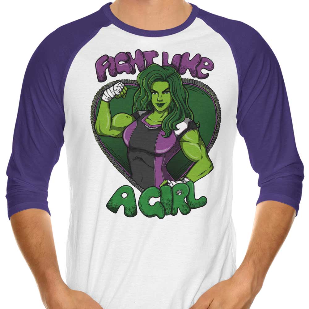 Guiseigne's 3/4 Sleeve Raglan T-Shirt - Fight Like a Hulk Style