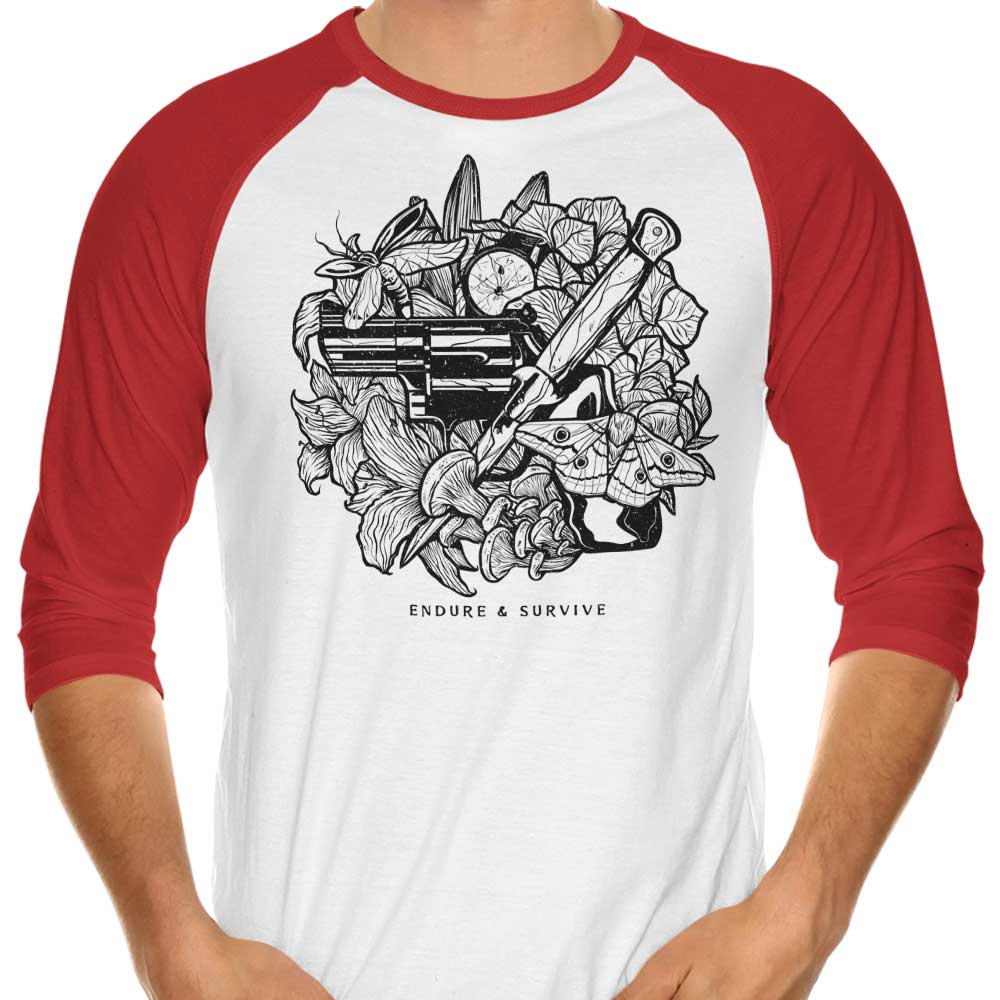 Demonigote's 3/4 Sleeve Raglan T-Shirt - Endure and Prevail
